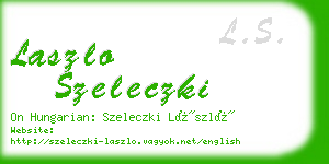 laszlo szeleczki business card